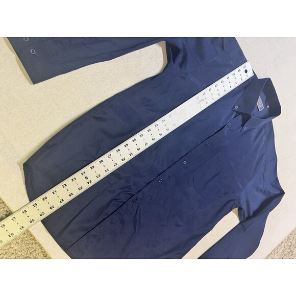 Vintage Versace Classic V2 Button Up Shirt Navy Blue Size 16.5 33/34 Casual Work - Picture 7 of 8